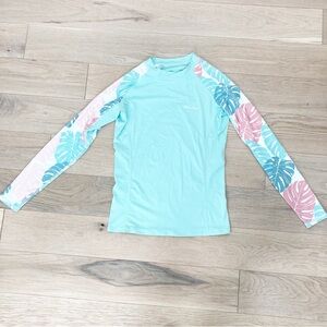 Ron Jon Blue and Pink Long Sleeve Swim One Piece